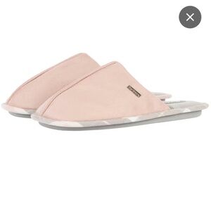 BARBOUR Simone Baby Pink Suede Mule Slippers   EU SIZE 4